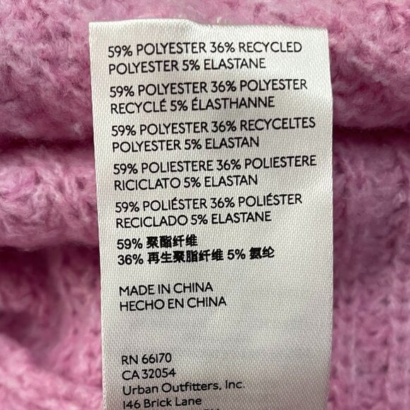 Anthropologie Pilcro Pink Chunky Knit Oversized Cowl Neck Sweater Size XL - Picture 10 of 10